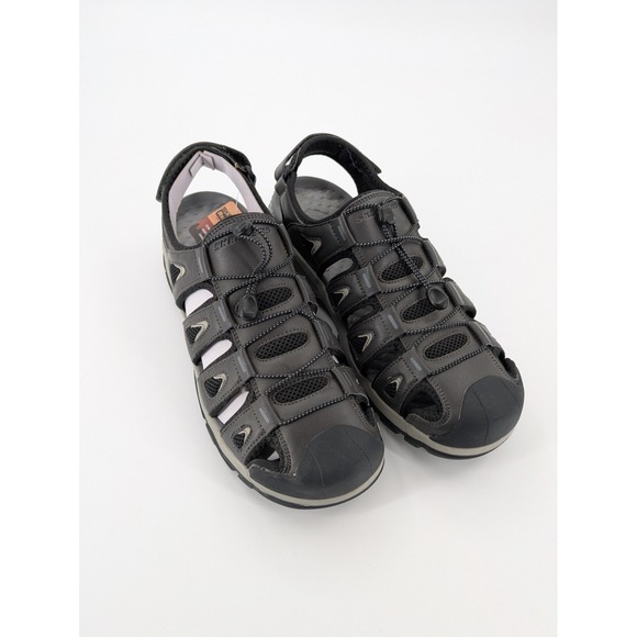 Skechers Tresmen Outseen Luxe Foam Black Gray Fisherman Strap Sandals Men's 13 M - Picture 1 of 10